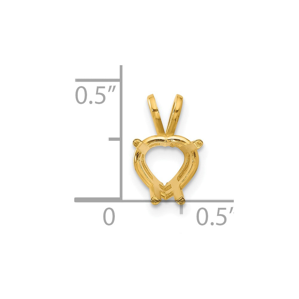 14k 7mm Heart Pendant Mounting