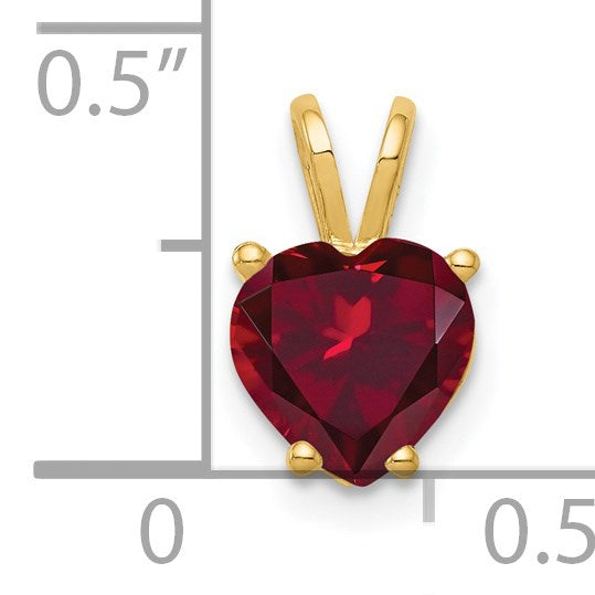 14k 7mm Heart Lab Created Ruby Pendant