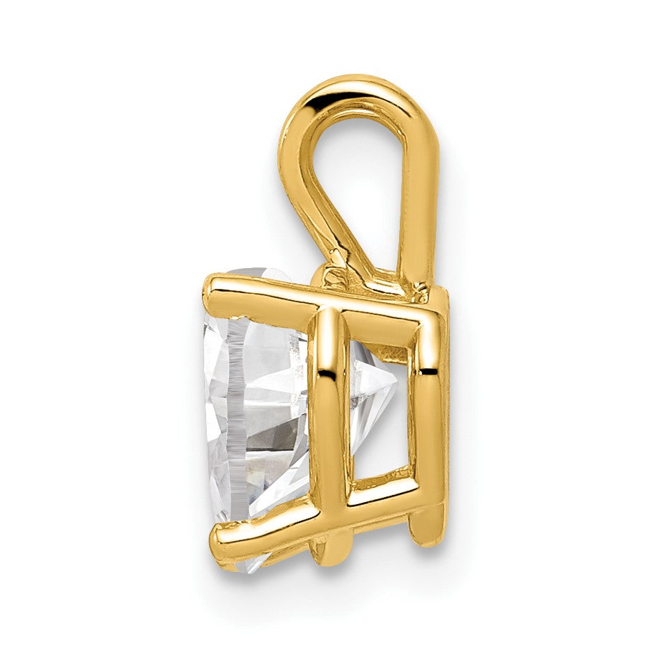 14k 7mm Heart Cubic Zirconia Pendant