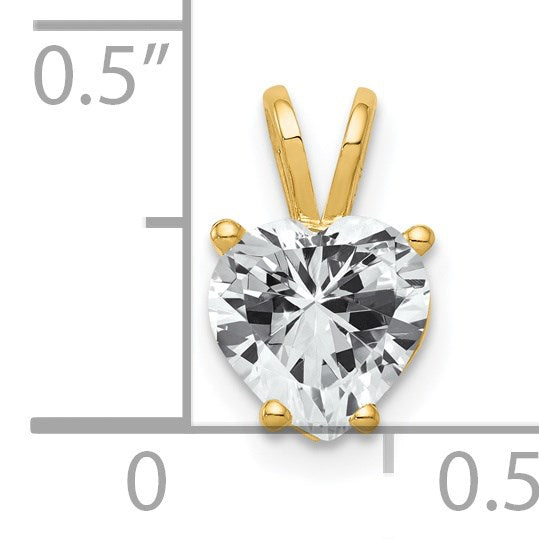 14k 7mm Heart Cubic Zirconia Pendant