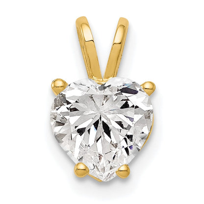 14k 7mm Heart Cubic Zirconia Pendant