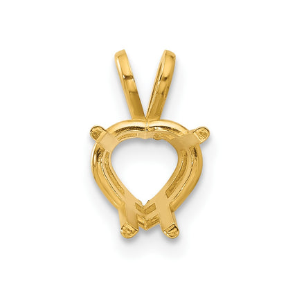 14k 7mm Heart Pendant Mounting