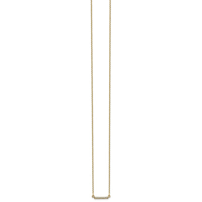 14k Polished 1/20 carat A Diamond Tiny Bar 18 inch Necklace