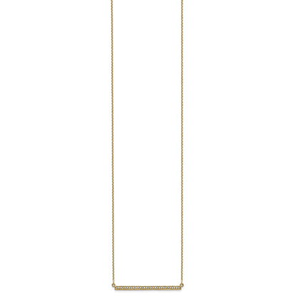 14k Polished 1/8 carat Diamond Bar 18 inch Necklace
