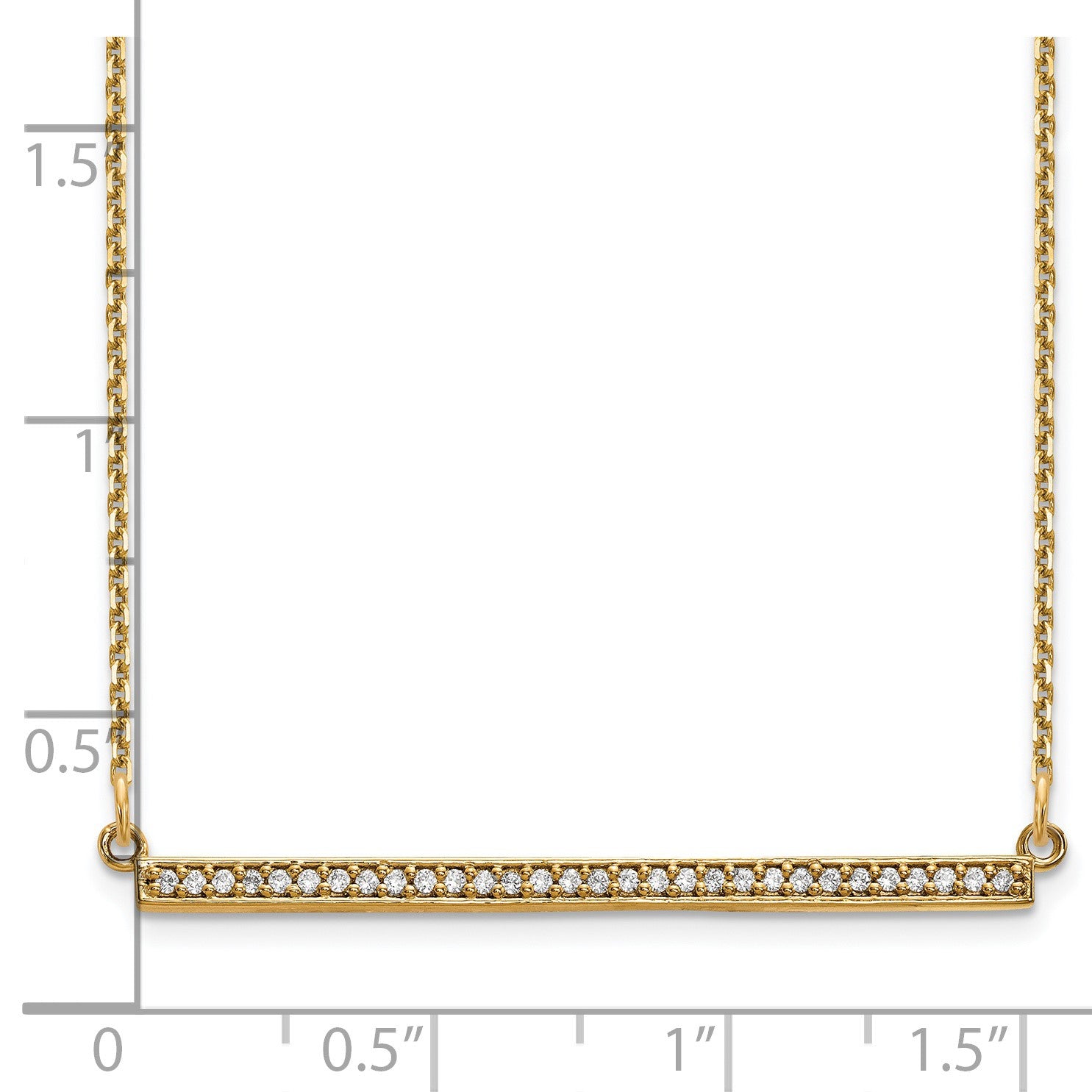 14k Polished 1/8 carat Diamond Bar 18 inch Necklace