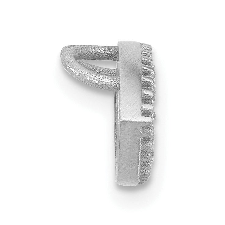 14k White Gold Small Evil Eye Chain Slide Mounting