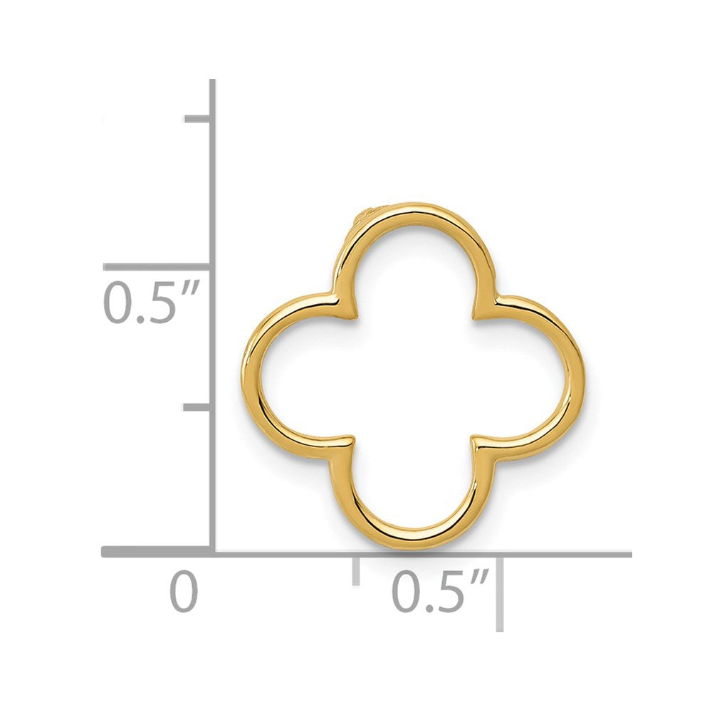 14k Small Quatrefoil Design Chain Slide