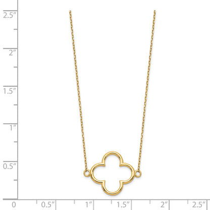 14k Polished Open Quatrefoil Design 18 inch Necklace