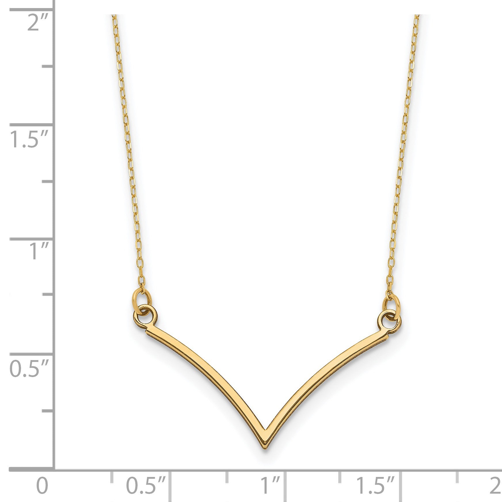 14k Polished 18 inch V-Necklace