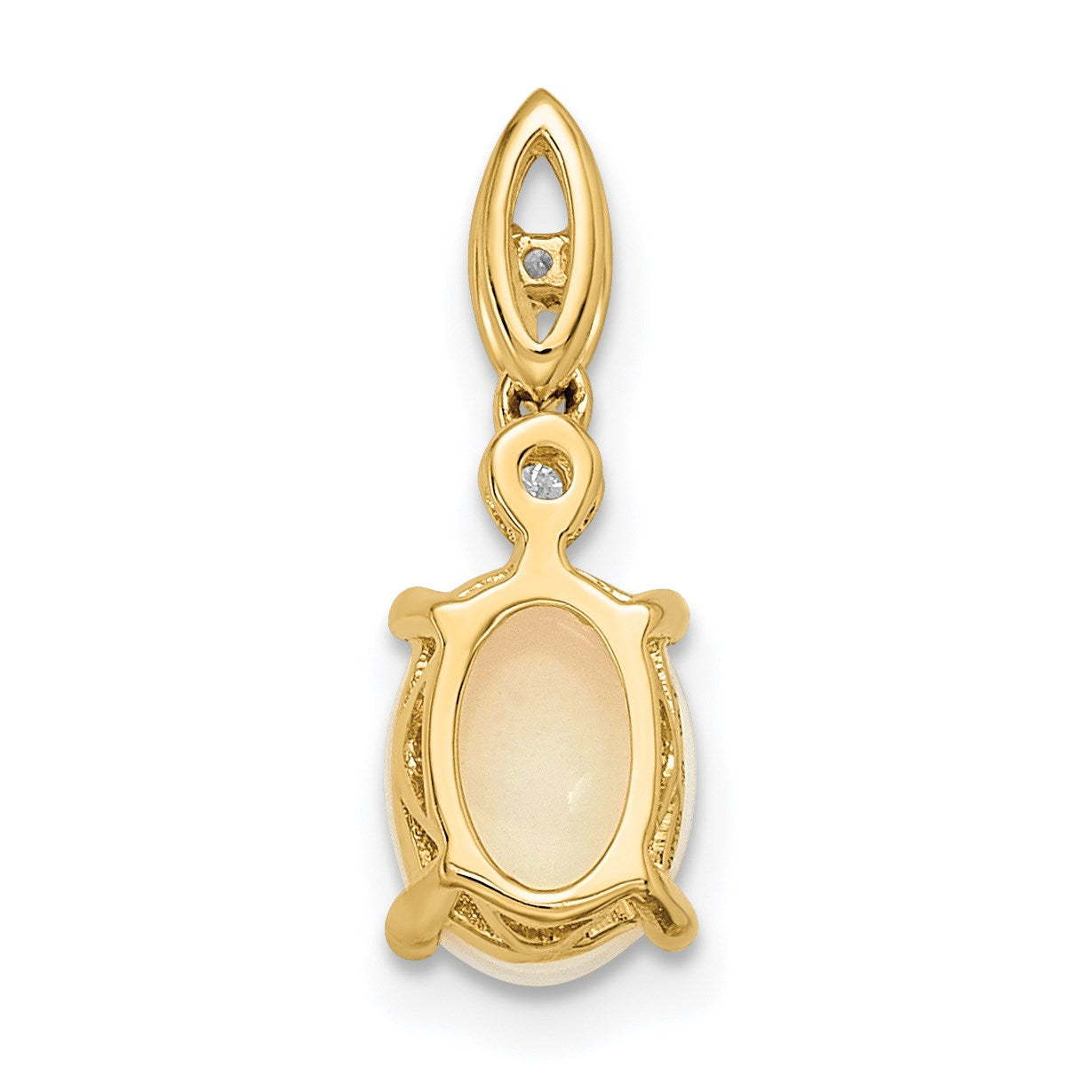 14k Austrian Opal and Diamond Pendant
