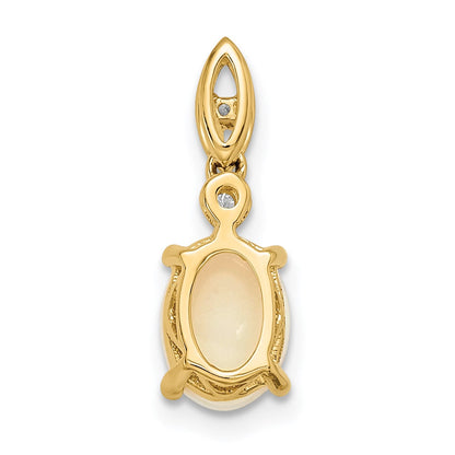 14k Austrian Opal and Diamond Pendant