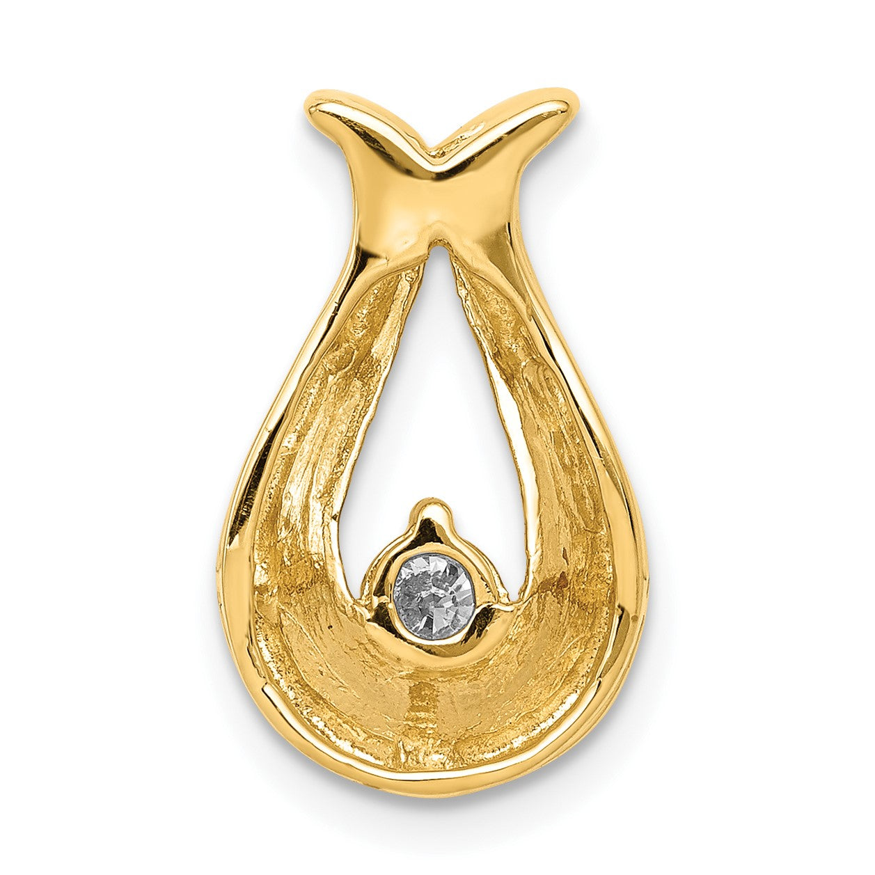 14k Complete 3.4mm A Diamond Teardrop-Shape Chain Slide
