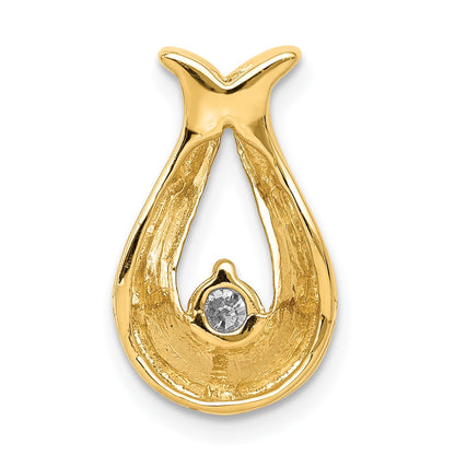 14k Complete 3.4mm A Diamond Teardrop-Shape Chain Slide