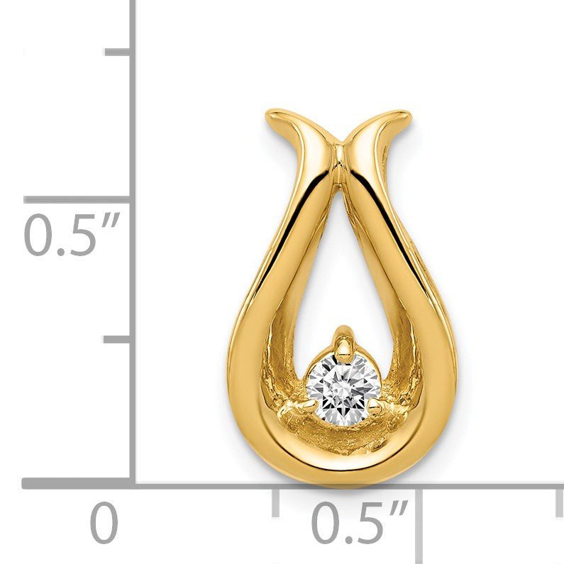 14k Complete 3.4mm A Diamond Teardrop-Shape Chain Slide