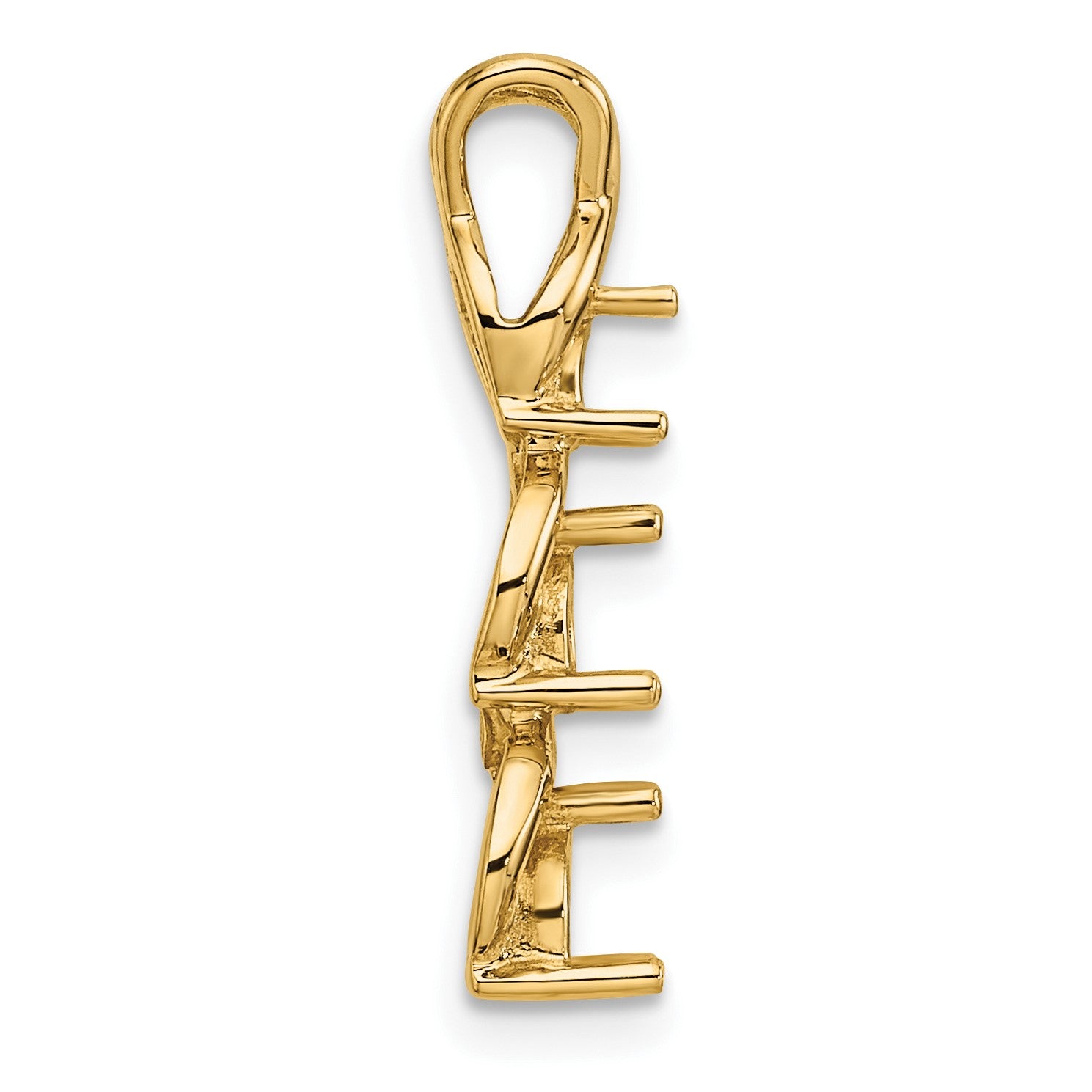 14k Holds 4.0/3.5/3.1mm Three-stone Criss-Cross Chain Slide Mounting