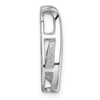 14k White Gold Holds 3.4mm Stone Teardrop-Shape Chain Slide Mounting