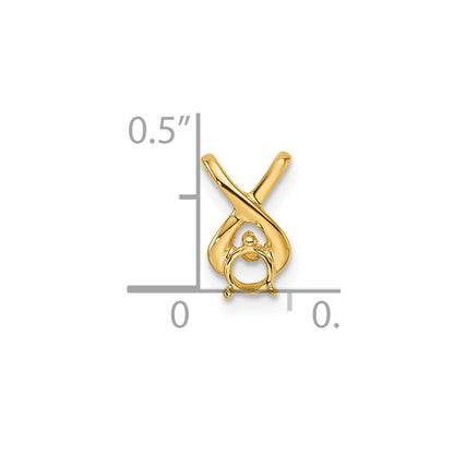 14k Holds 2.9mm Stone, Chain Slide Mounting