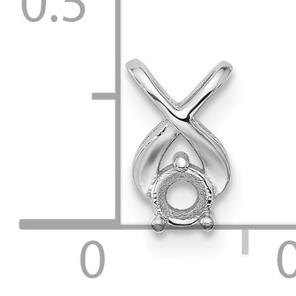14k White Gold Holds 2.9mm Stone Chain Slide Mounting
