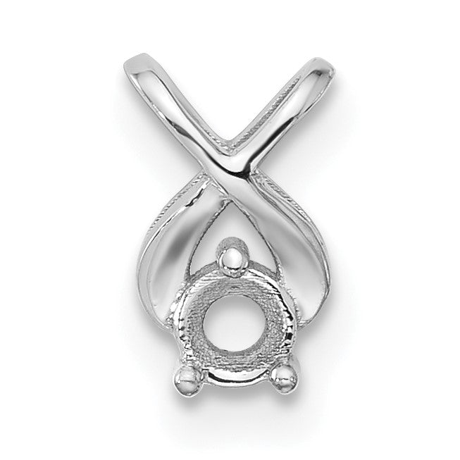 14k White Gold Holds 2.9mm Stone Chain Slide Mounting