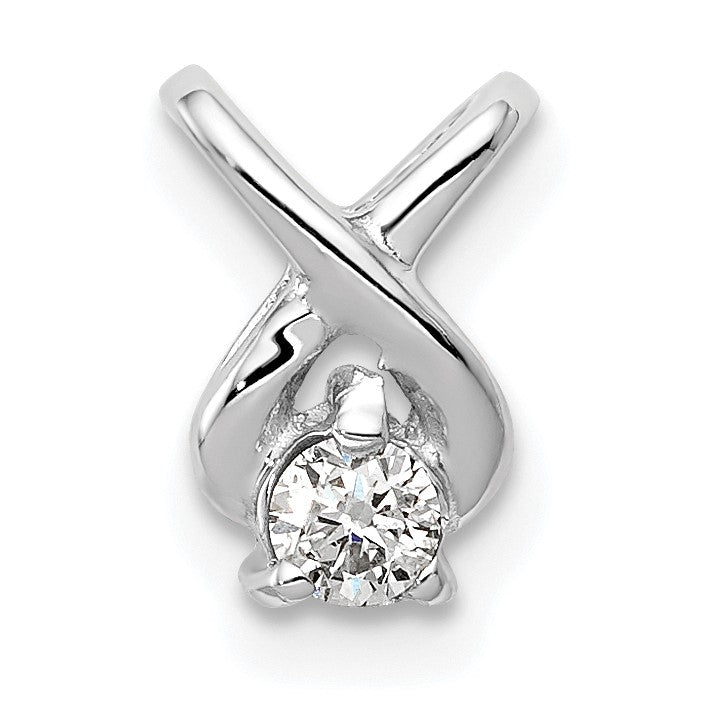 14k White Gold Complete 2.9mm A Diamond Chain Slide