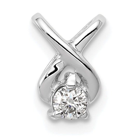14k White Gold Complete 2.9mm AA Diamond Chain Slide