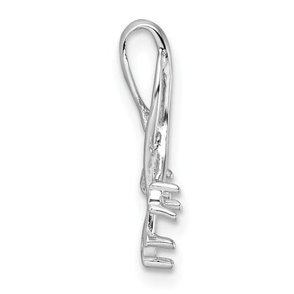 14k White Gold Holds 3-1.6mm Stones Twisted Chain Slide Mounting