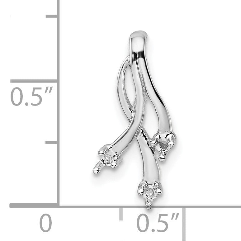 14k White Gold Holds 3-1.6mm Stones Twisted Chain Slide Mounting