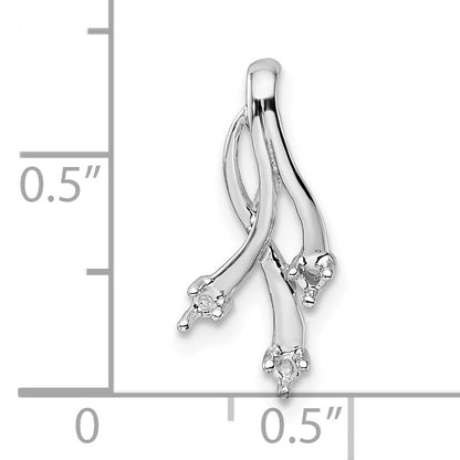 14k White Gold Holds 3-1.6mm Stones Twisted Chain Slide Mounting