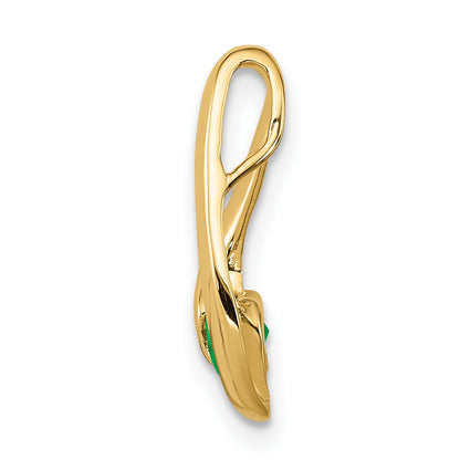 14k 4mm Round Emerald Chain Slide