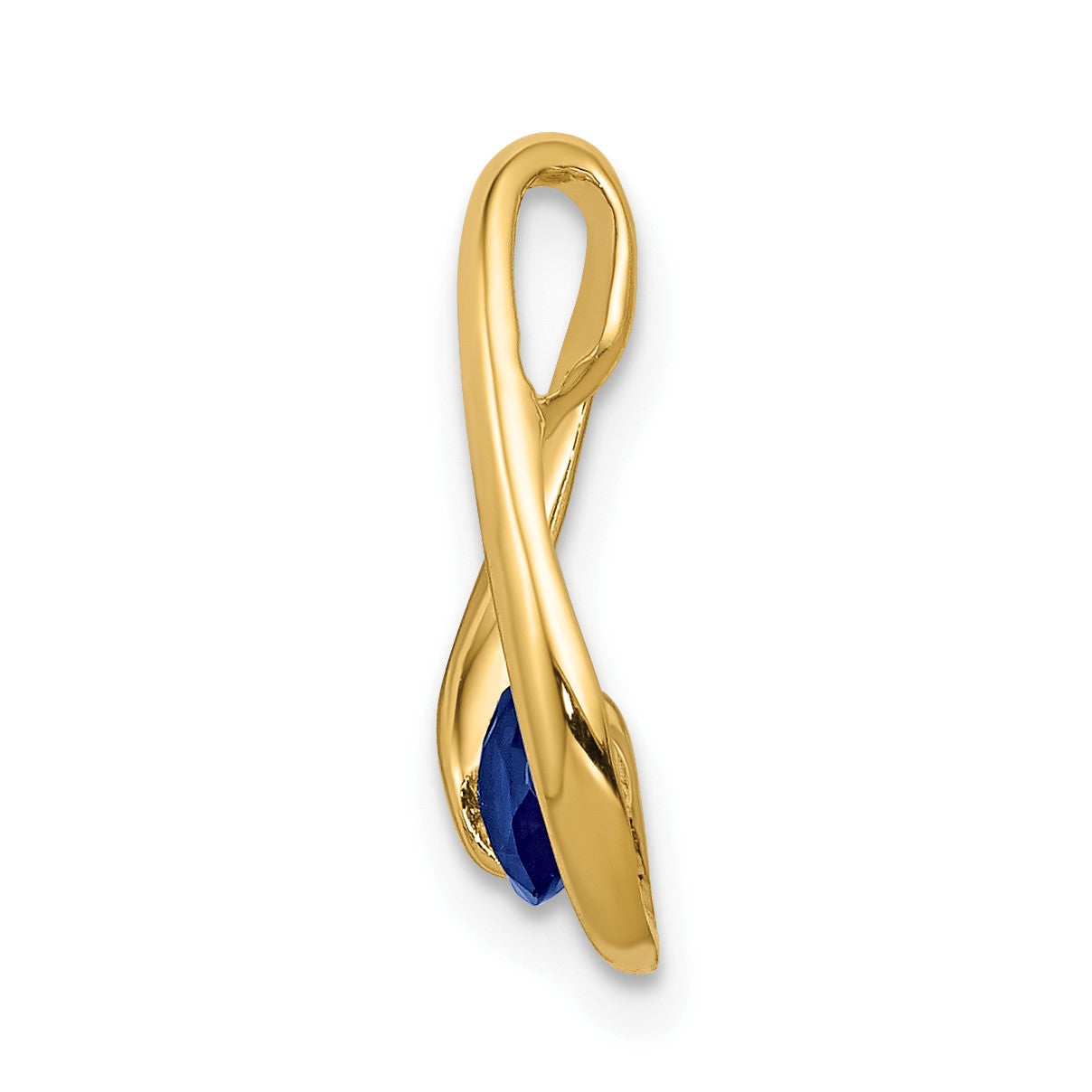 14k 4mm Round Sapphire Chain Slide