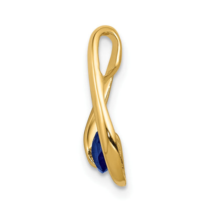 14k 4mm Round Sapphire Chain Slide