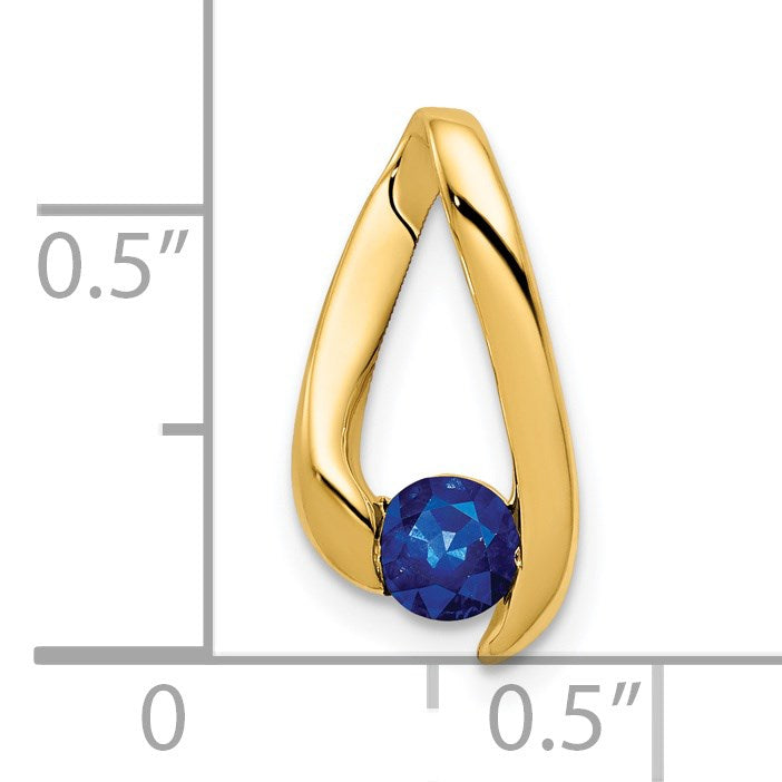 14k 4mm Round Sapphire Chain Slide