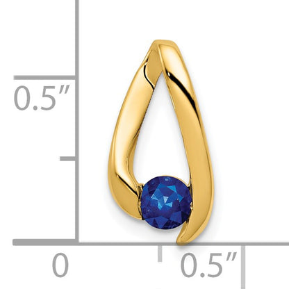 14k 4mm Round Sapphire Chain Slide