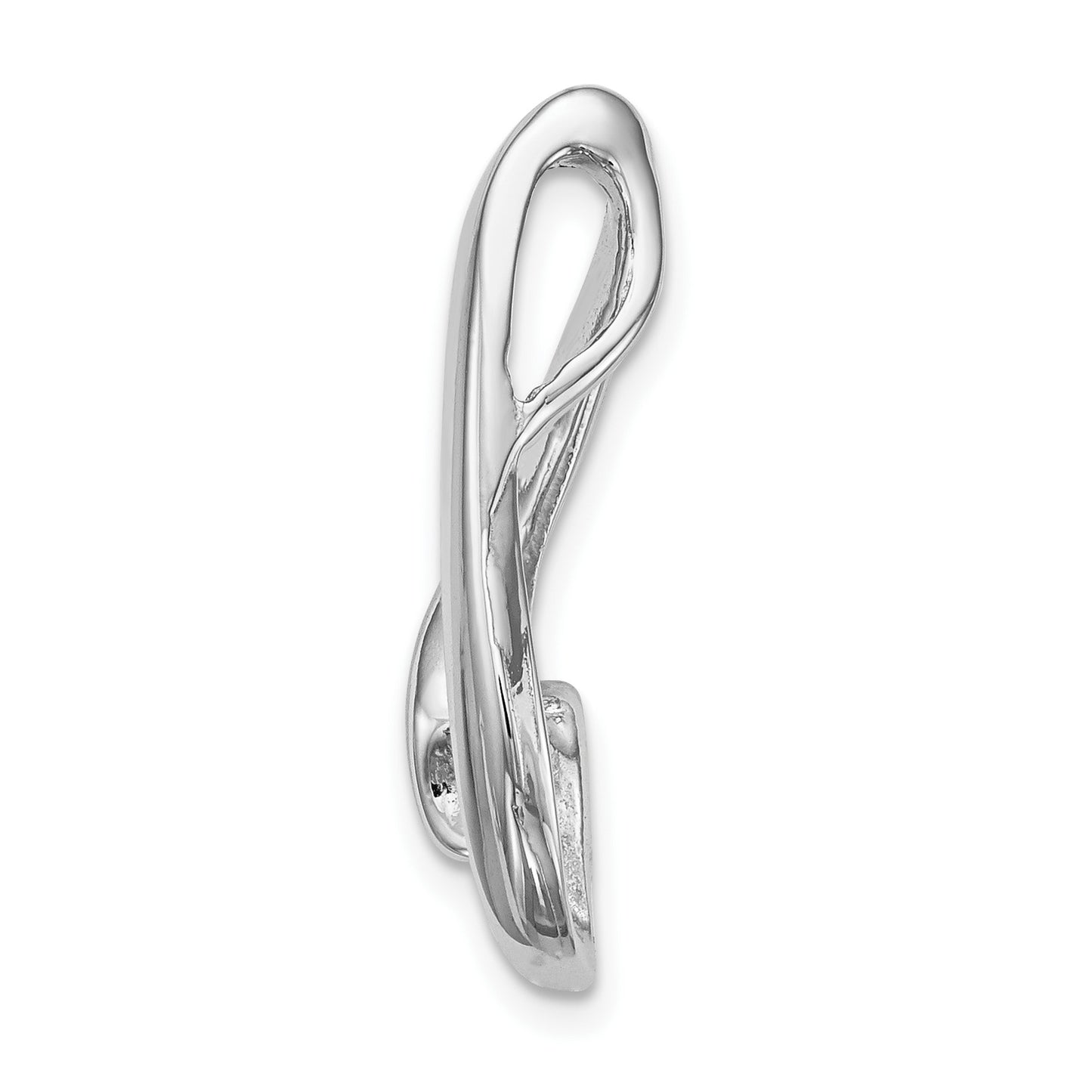 14k White Gold 4mm Round Stone Chain Slide Mounting