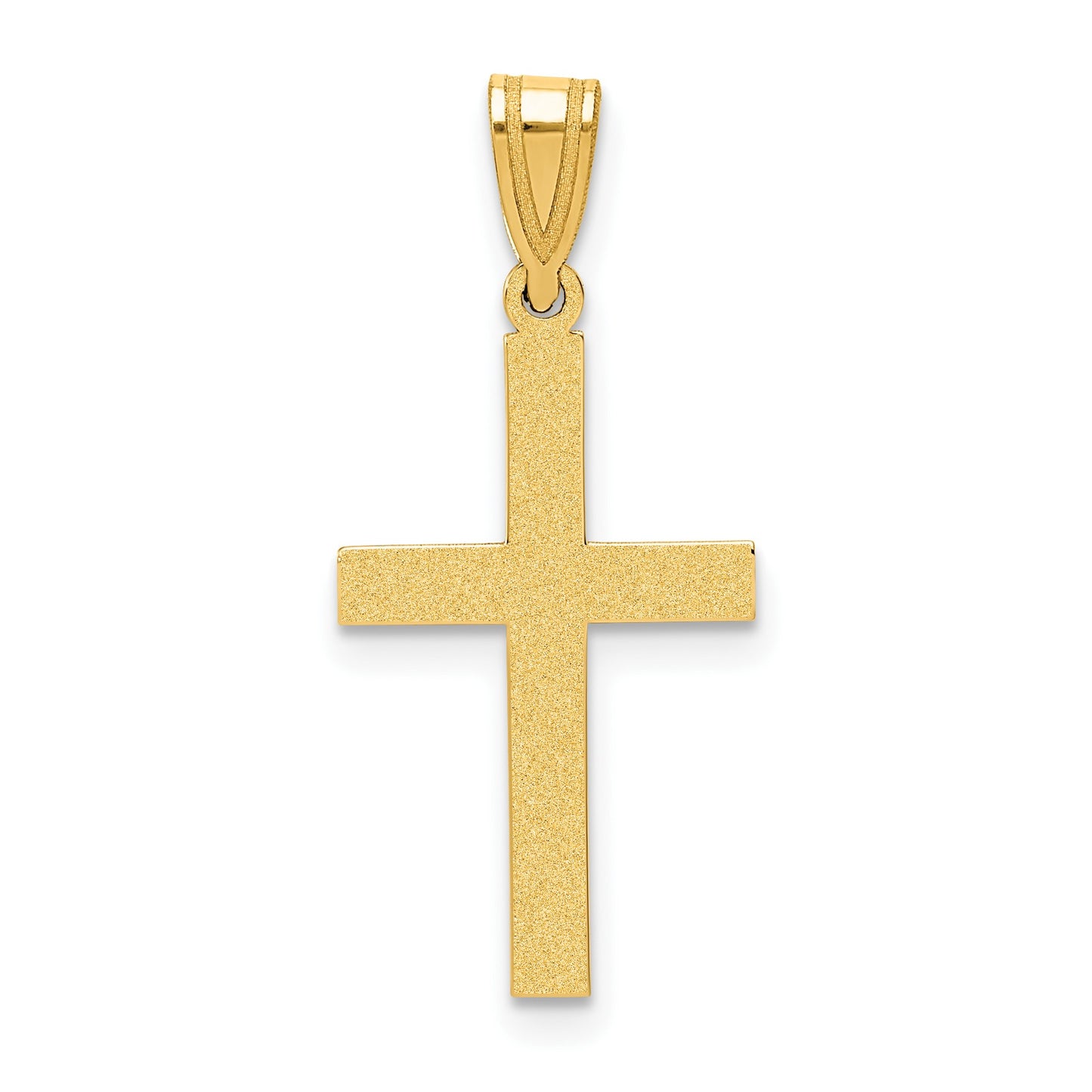 14k Sandblasted Cross Pendant