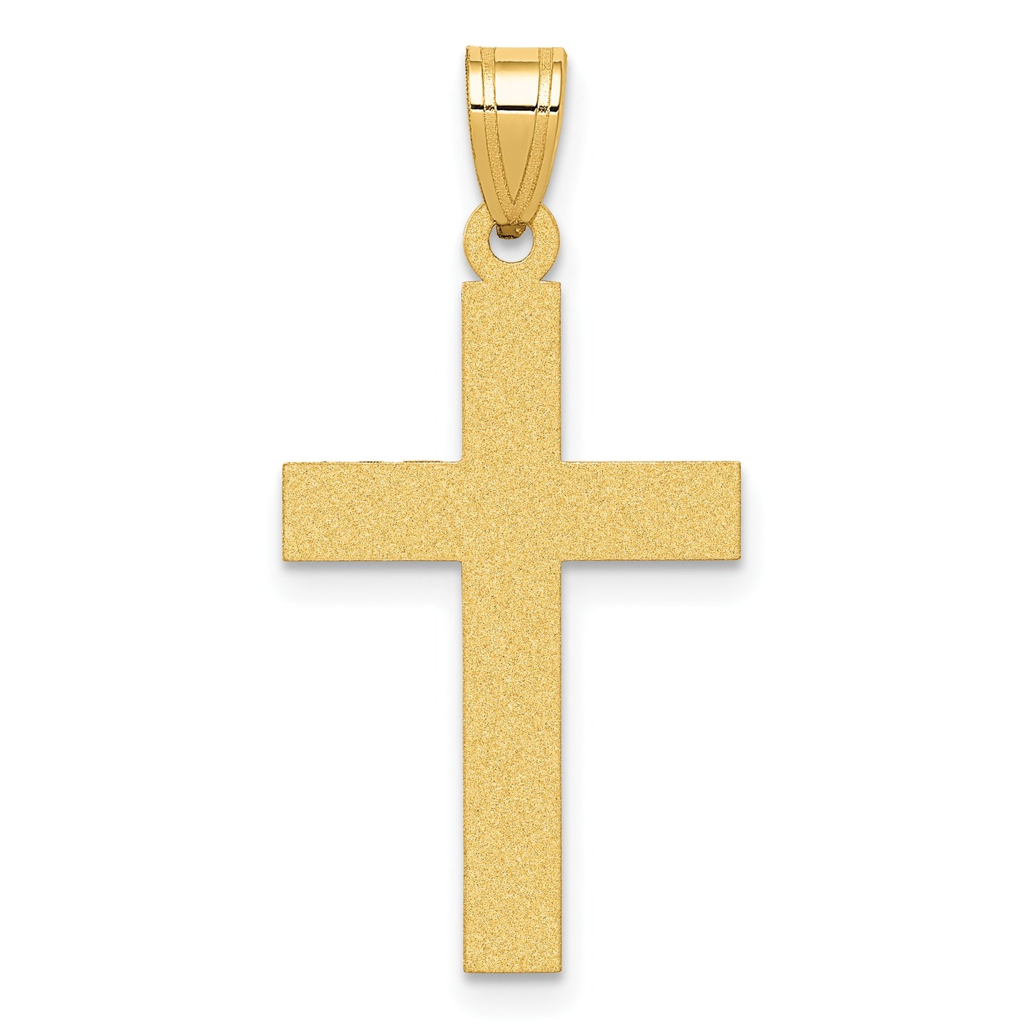14k Sandblasted Cross Pendant