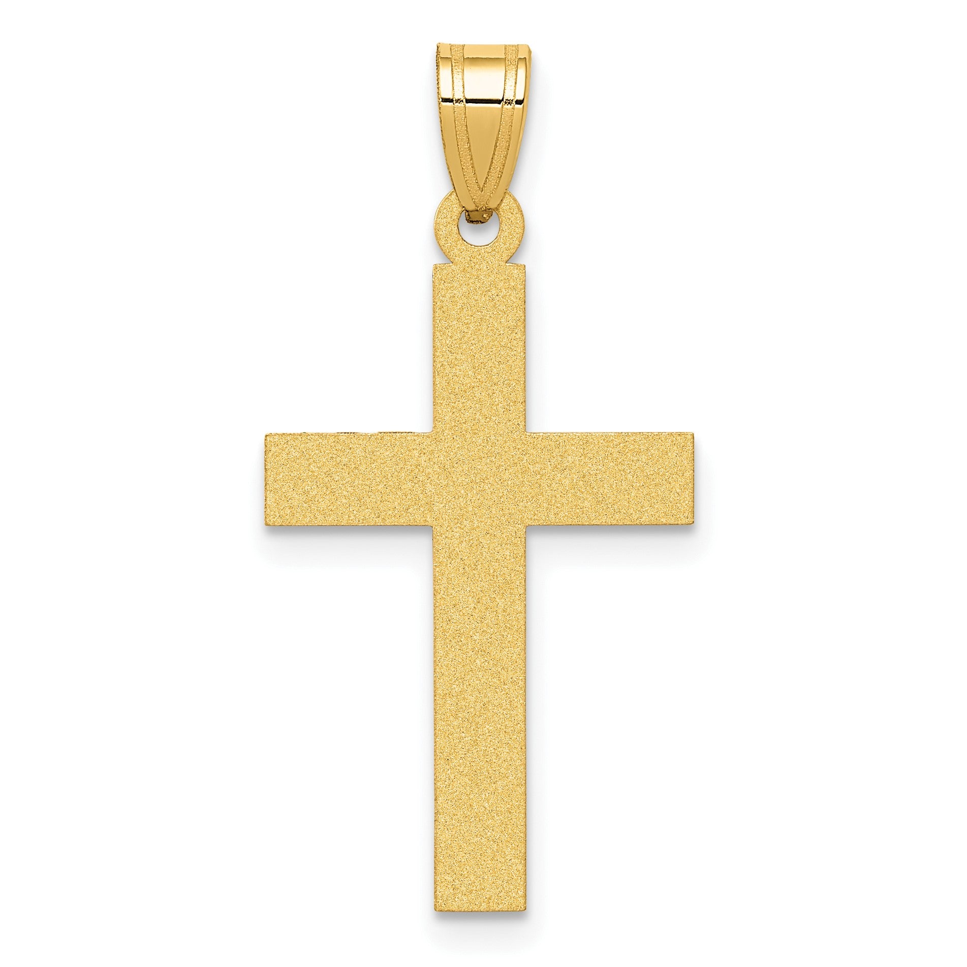 14k Sandblasted Cross Pendant