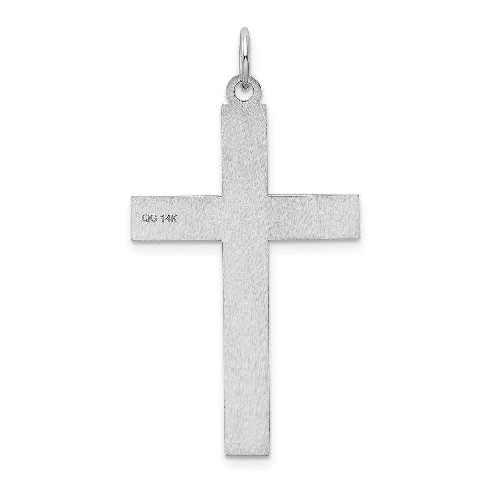 14K White Gold Laser Designed Cross Pendant