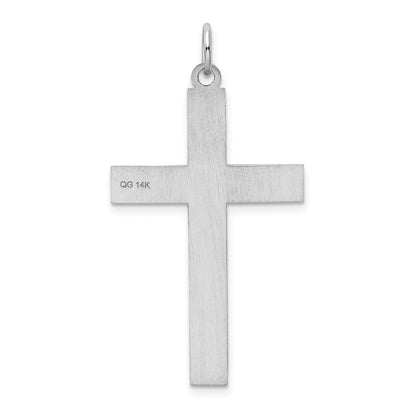 14K White Gold Laser Designed Cross Pendant