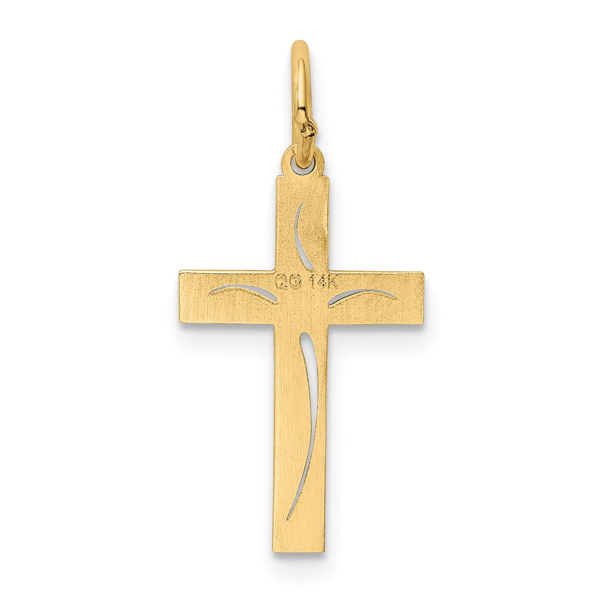 14K Laser Designed Cut-out Cross Charm