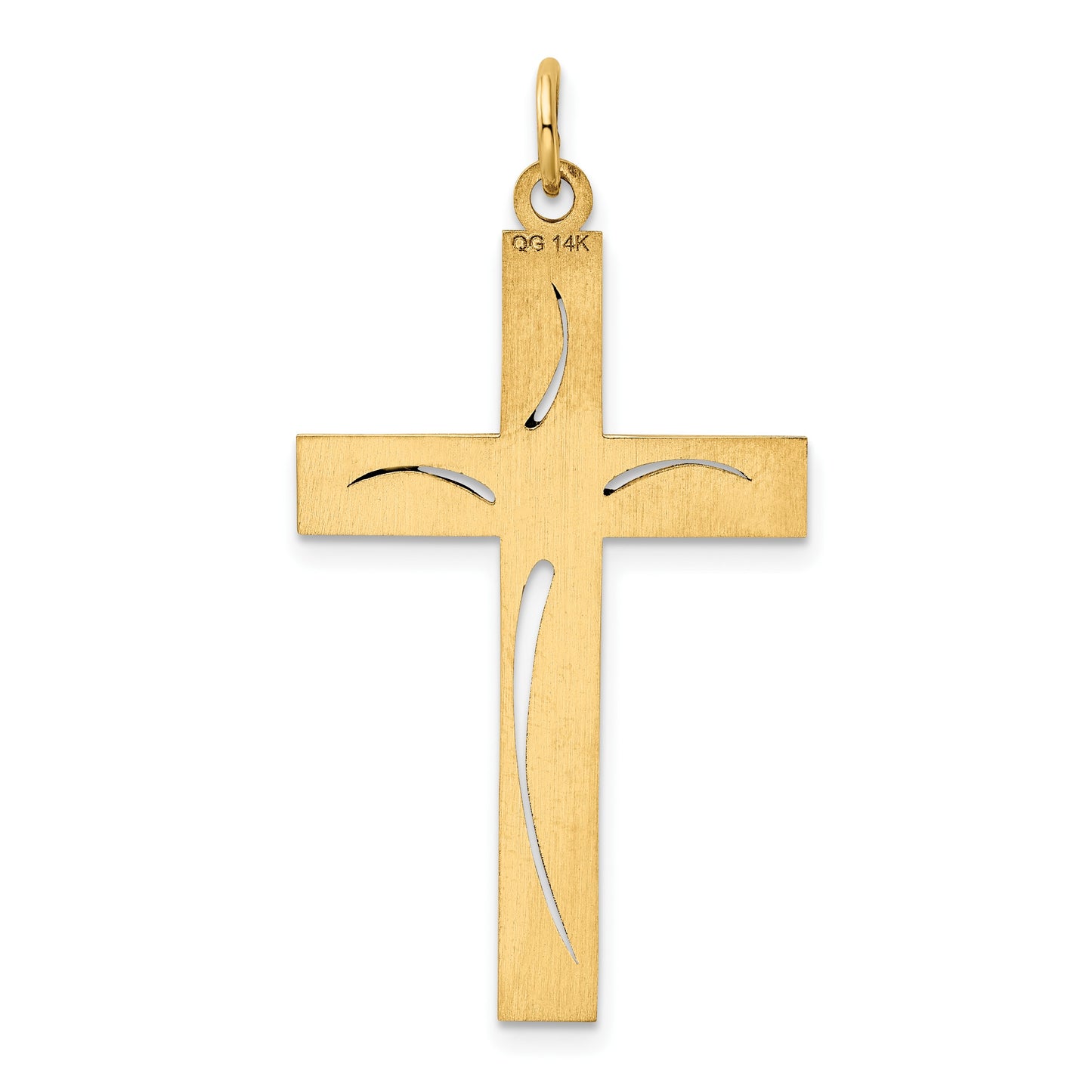 14K Laser Designed Cut-out Cross Charm