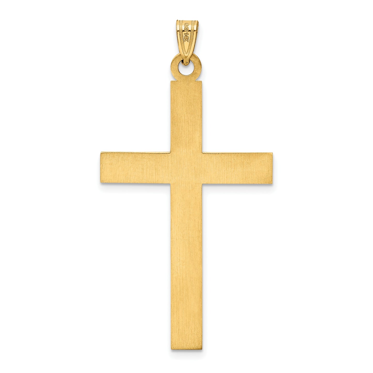 14k Solid Laser Etched Cross Pendant