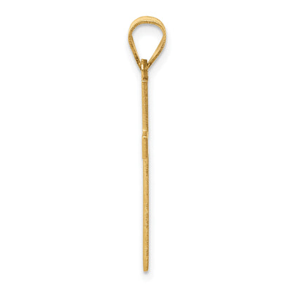 14k Florentine Satin Cross Pendant