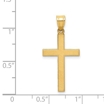 14k Florentine Satin Cross Pendant