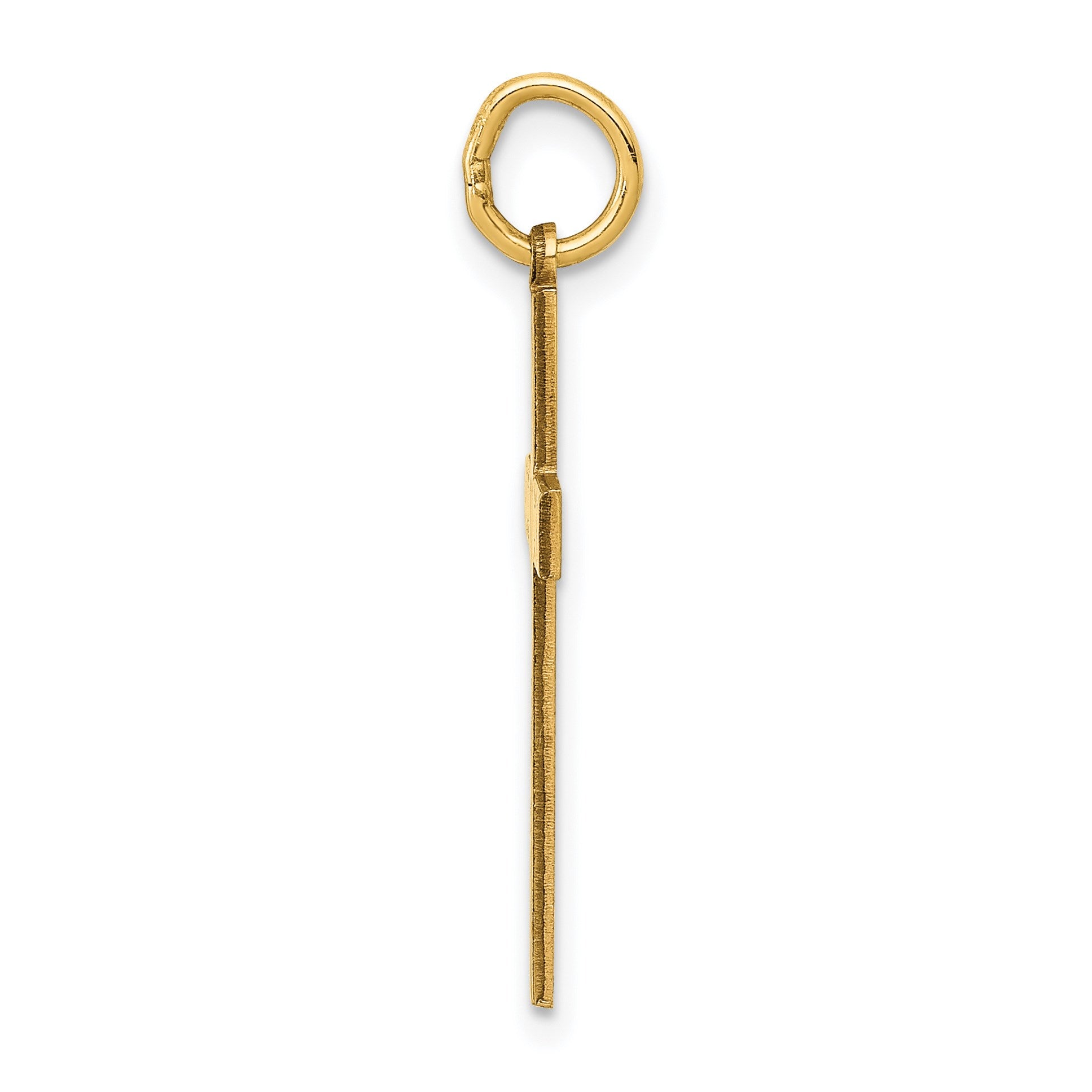 14K Laser Designed Cross with Hearts Charm