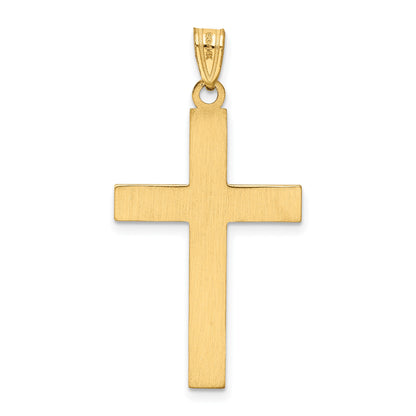 14k Solid Laser Etched Cross Pendant
