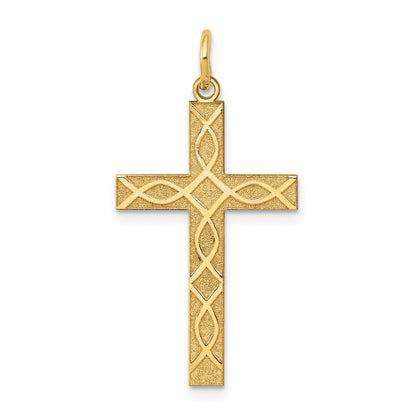 14K Laser Designed Ichthus Cross Charm