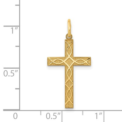 14K Laser Designed Ichthus Cross Charm