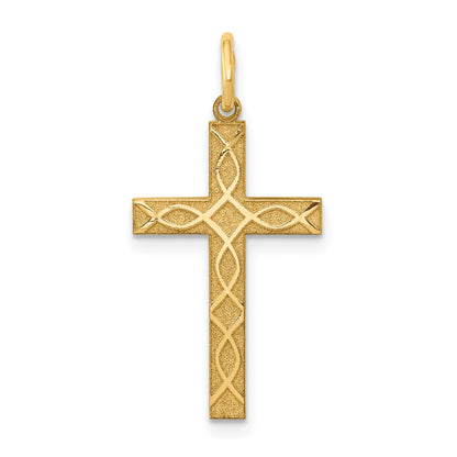 14K Laser Designed Ichthus Cross Charm