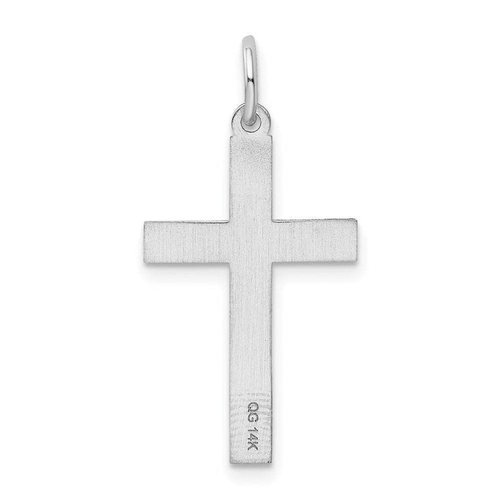 14K White Gold Laser Designed Cross Charm